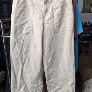 Nili Lotan Cream Wide Leg Jeans Size 6